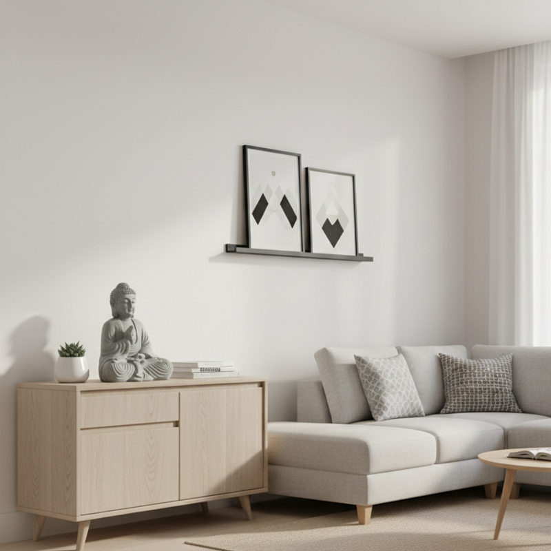 Grey Meditating Buddha Statue