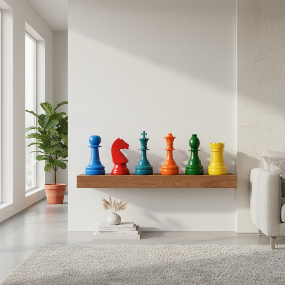 Colorful Chess Pieces Decor Showpiece