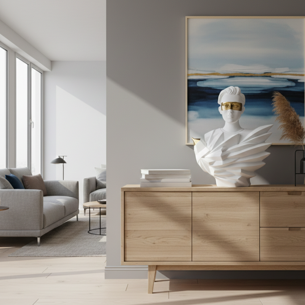 Abstract Human with Dove Sculpture