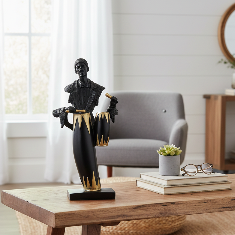 Abstract Drummer Art Statue