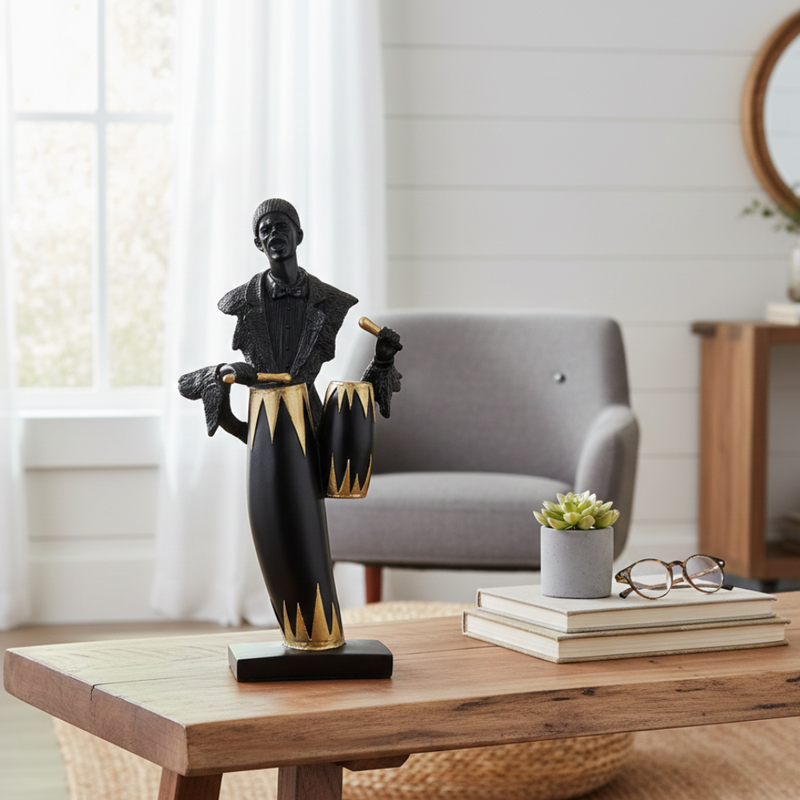 Abstract Drummer Art Statue