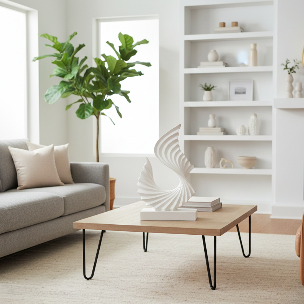 Abstract White Wave Sculpture