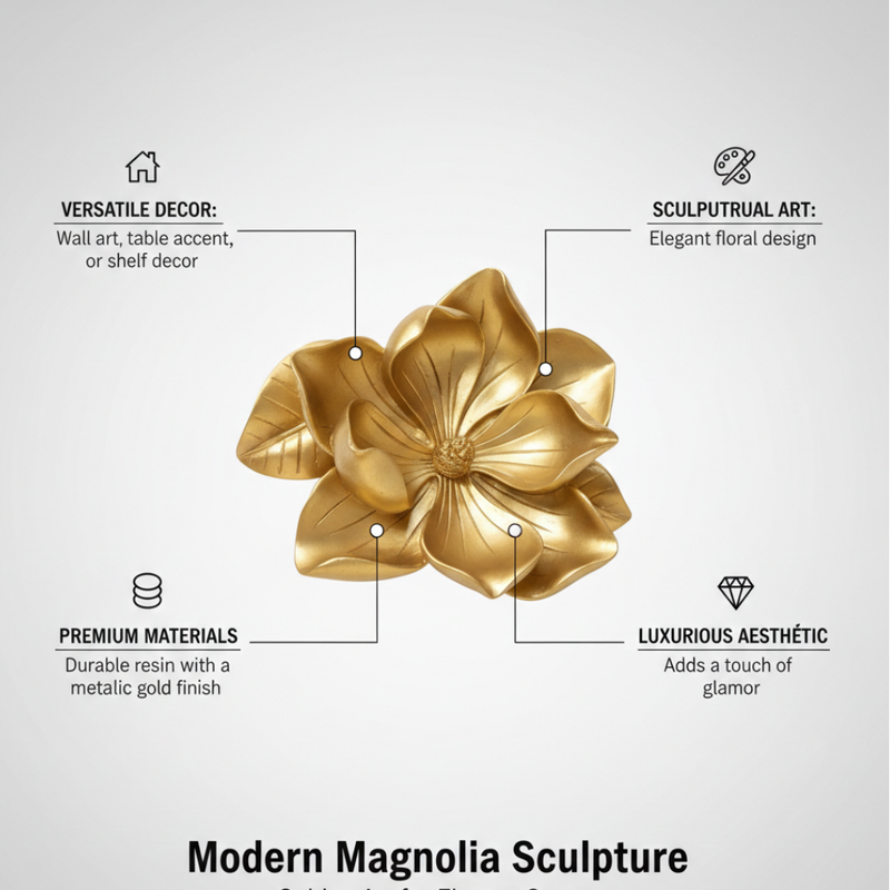 Luxury Golden Flower Decorative Accent