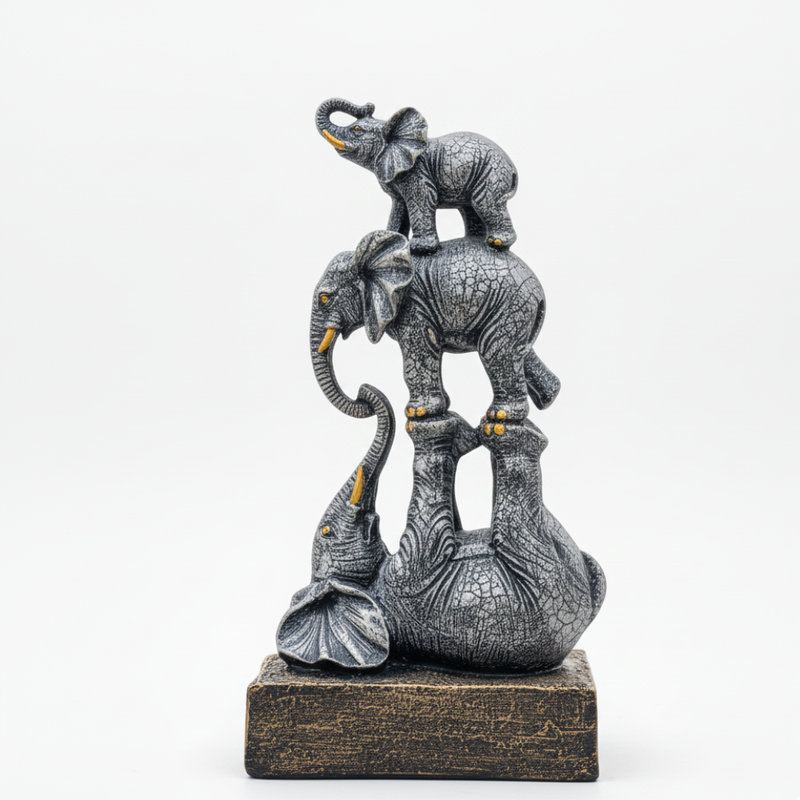 Elephant Family Stacked Showpiece