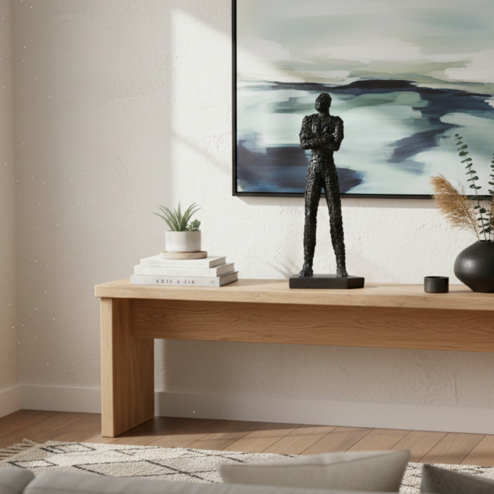 Abstract Black Human Figure Sculpture