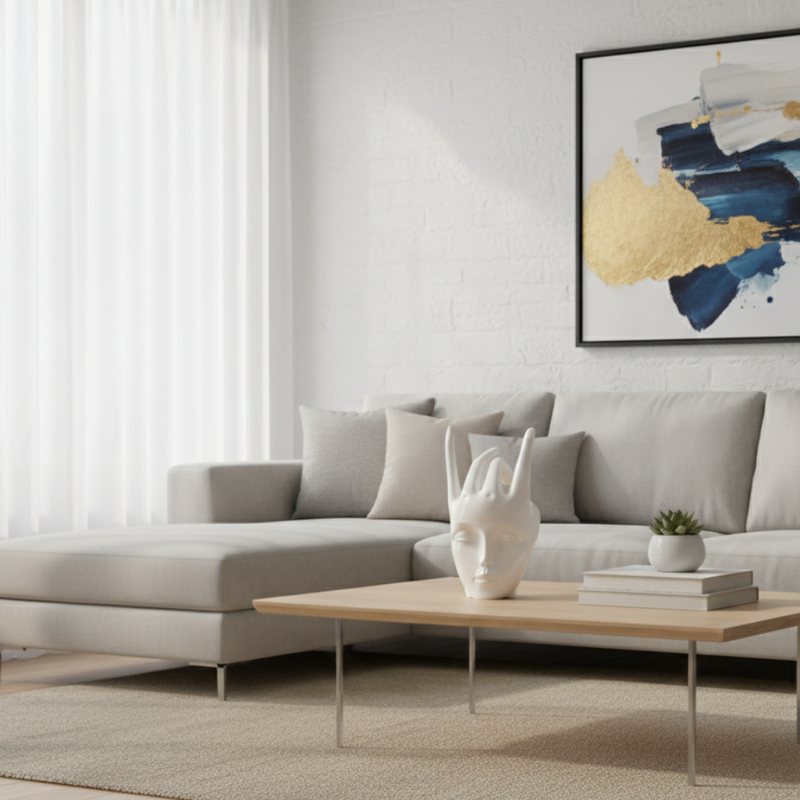 Modern White Abstract Face Hand Showpiece