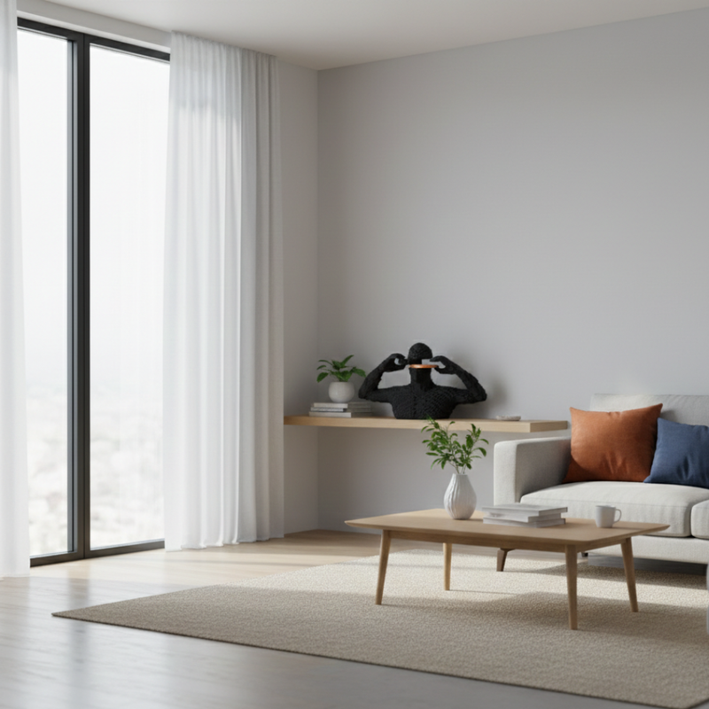 Abstract Human Face Sculptural Bowl Showpiece