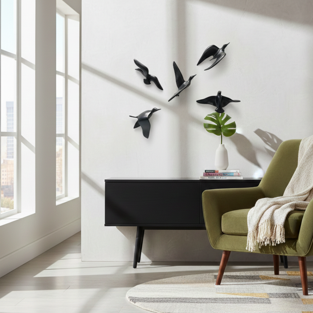 Black Flying Birds Wall Décor