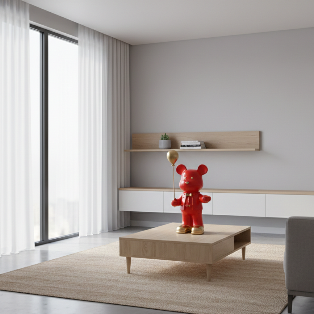 Red & Gold Bear Decorative Showpiece