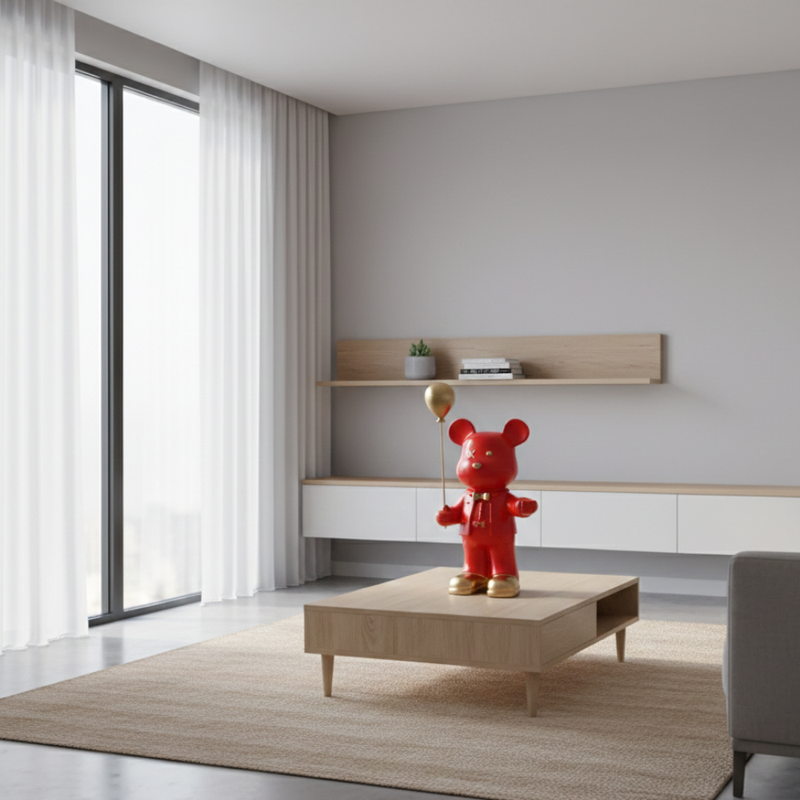 Red & Gold Bear Decorative Showpiece