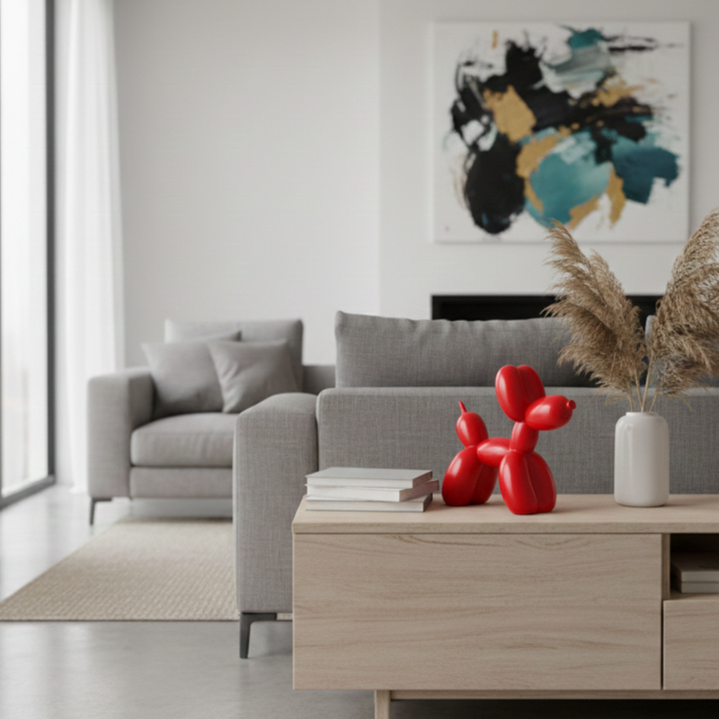 Red Balloon Dog Sculpture