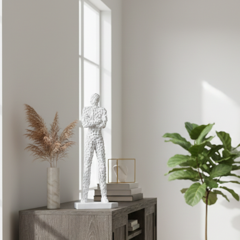 Abstract White Human Figure Decorative Showpiece