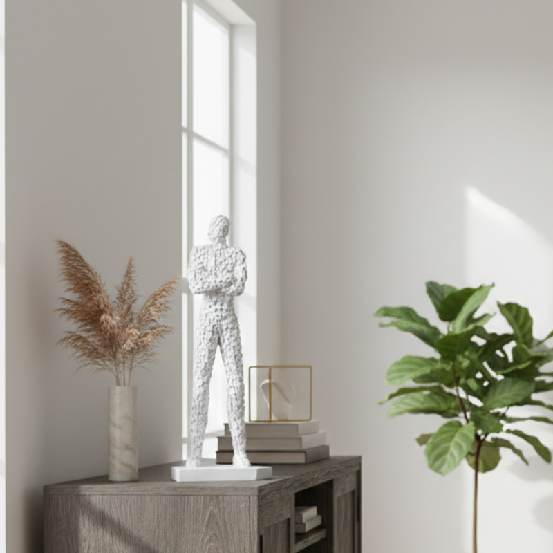 Abstract White Human Figure Decorative Showpiece