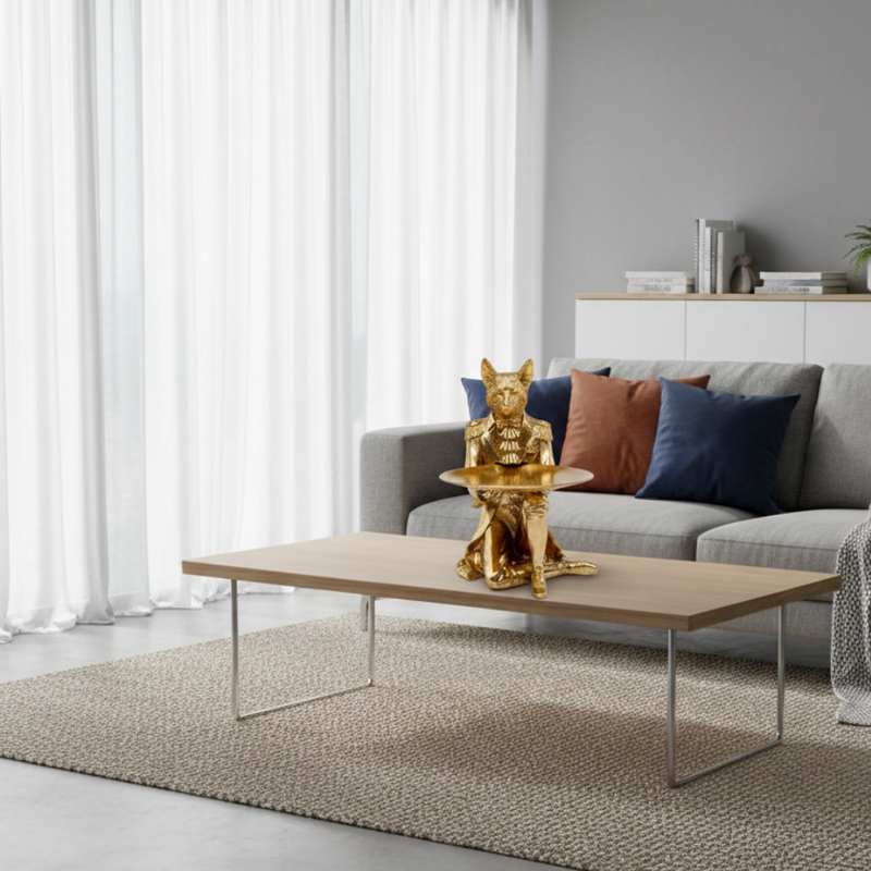 Golden Fox Butler Tray Statue