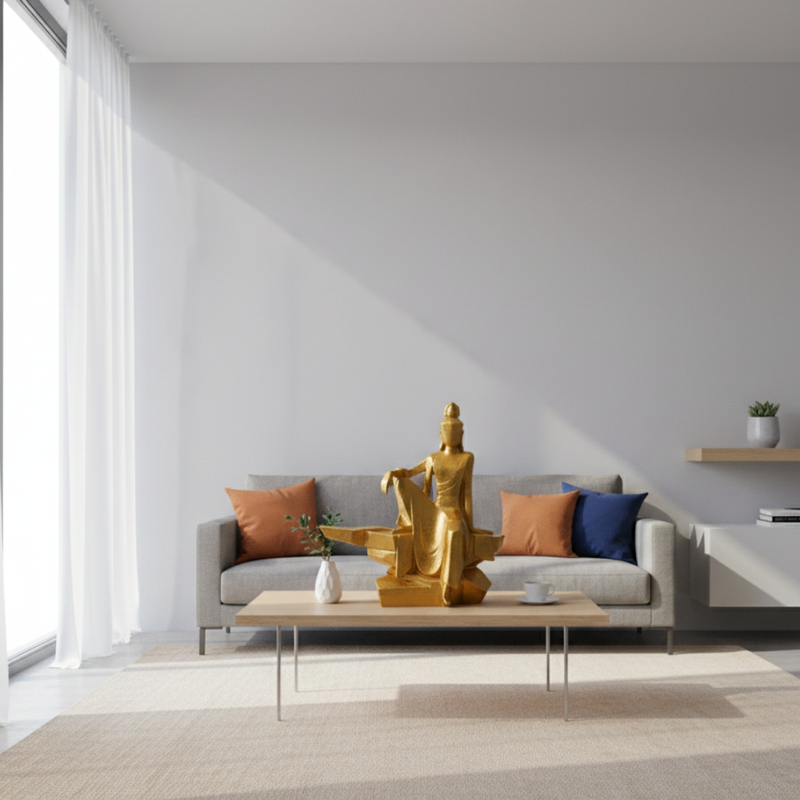 Golden Seated Buddha Sculpture