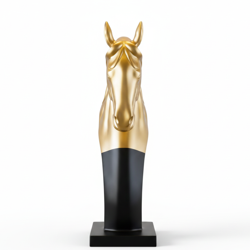 Luxury Golden Horse Head Showpiece