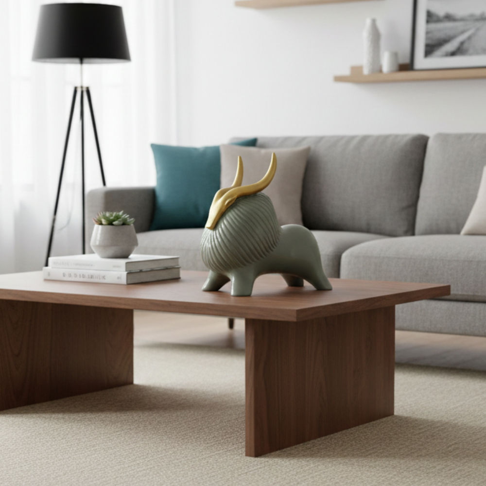 Modern Ceramic Bull Figurine