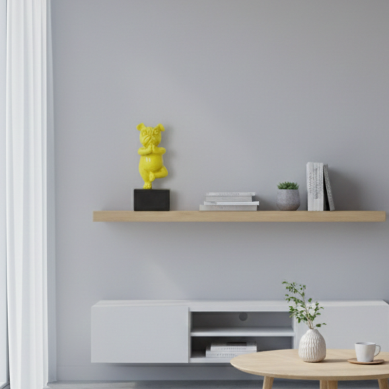 Yellow Yoga Dog Figurine Showpiece