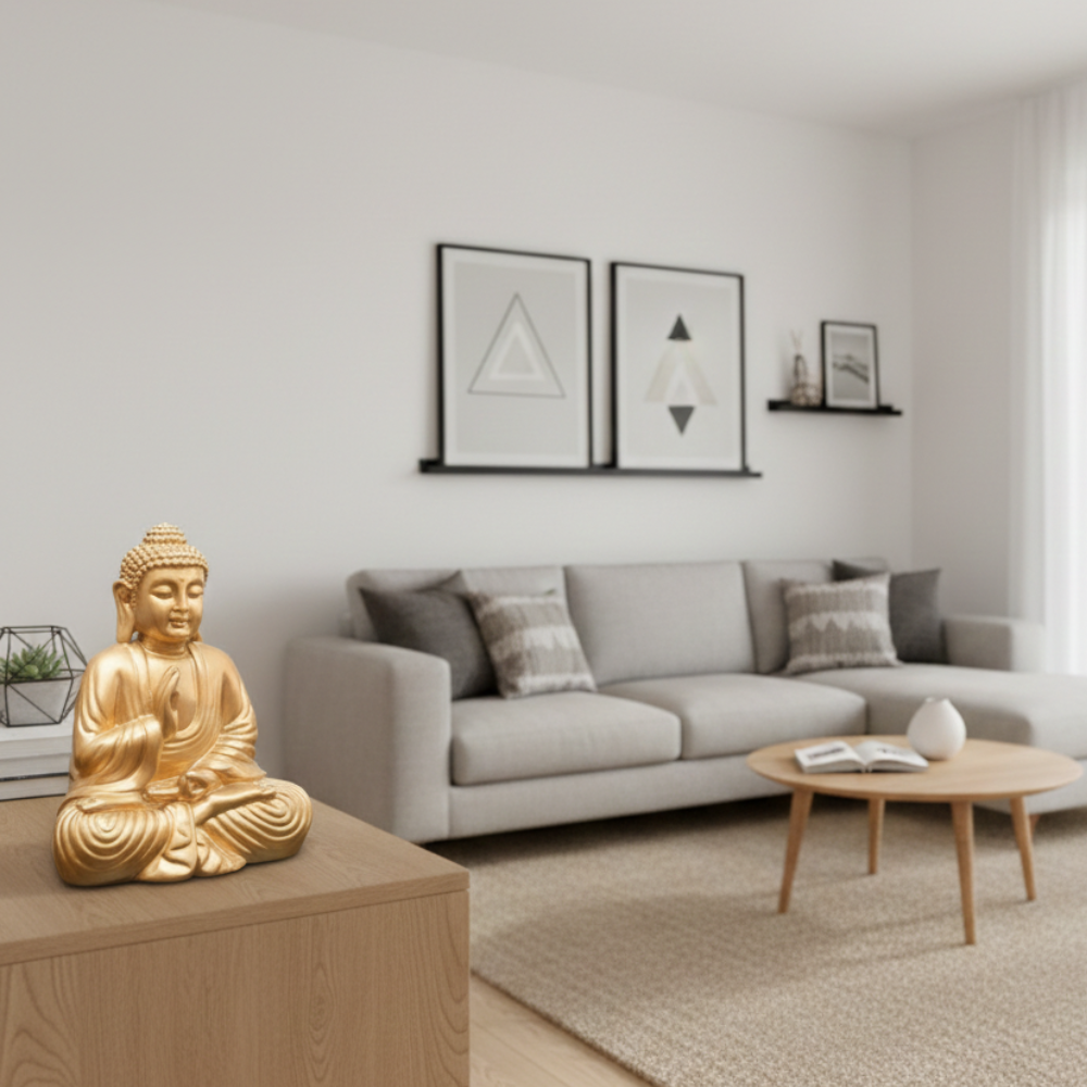 Golden Meditating Buddha Statue