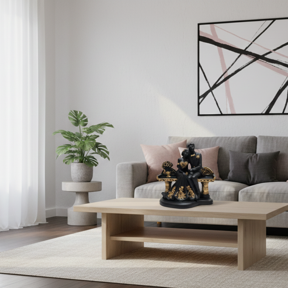 Romantic Couple Sitting Statue