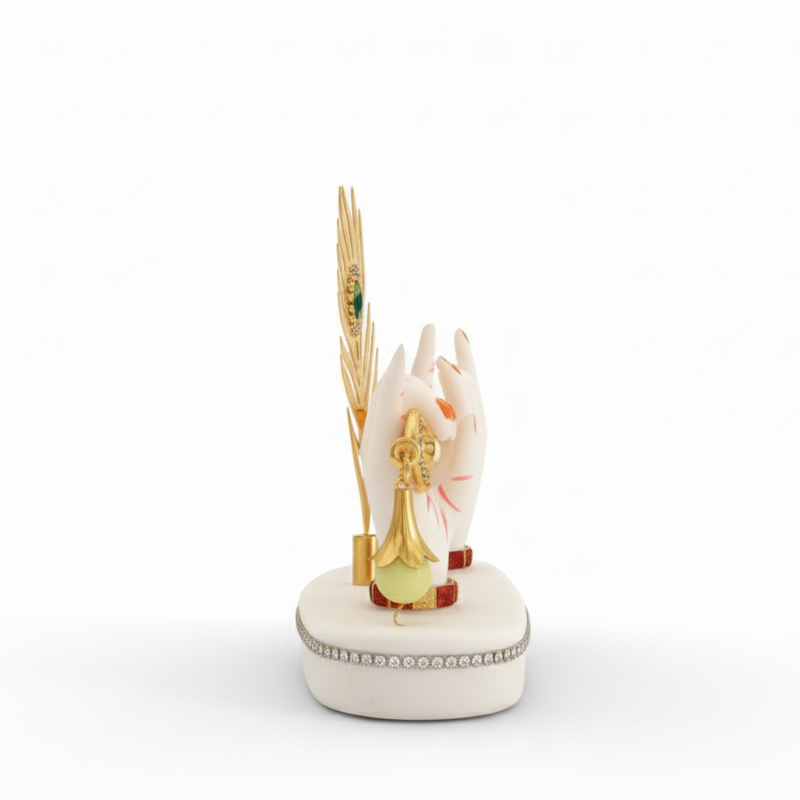 Krishna Hands with Flute & Peacock Feather Showpiece