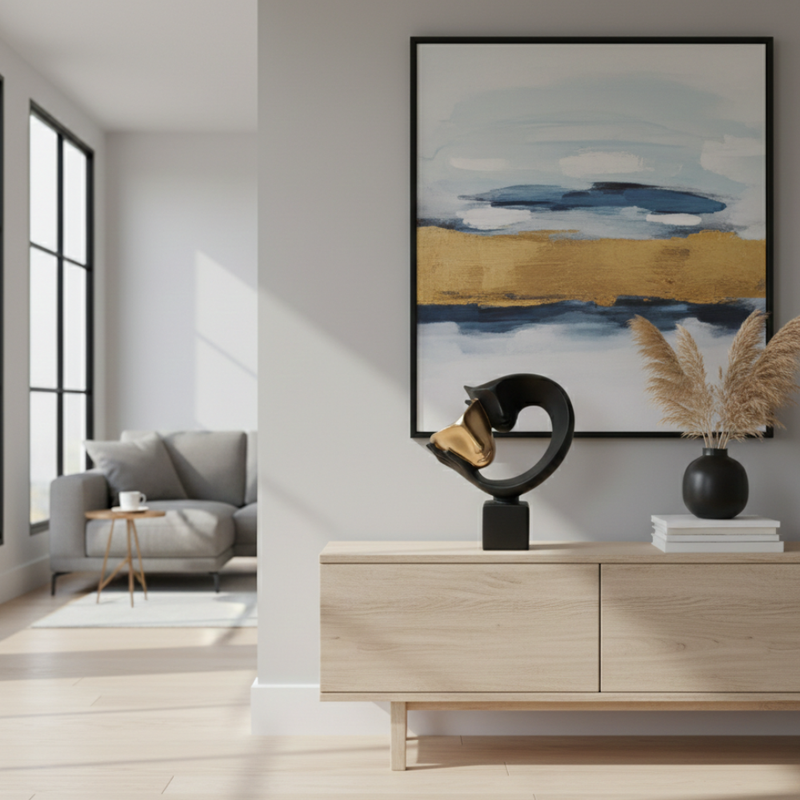 Black Resin Modern Art Showpiece