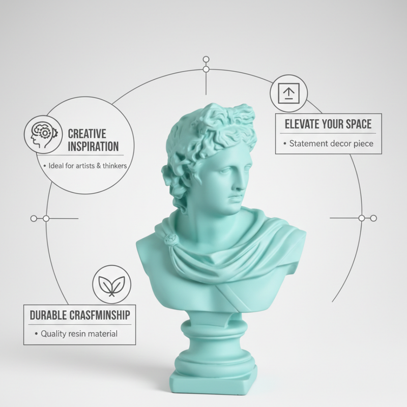 Mint Green Classical Bust Sculpture