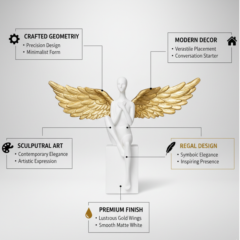 Golden Wing Angel Sculpture