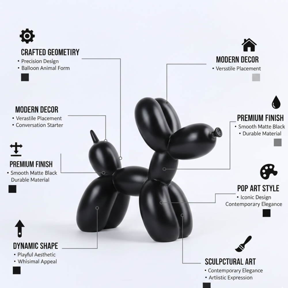 Black Balloon Dog Sculpture