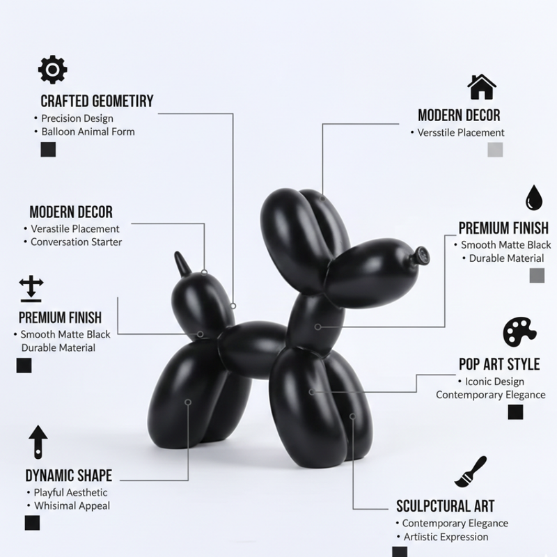 Black Balloon Dog Sculpture