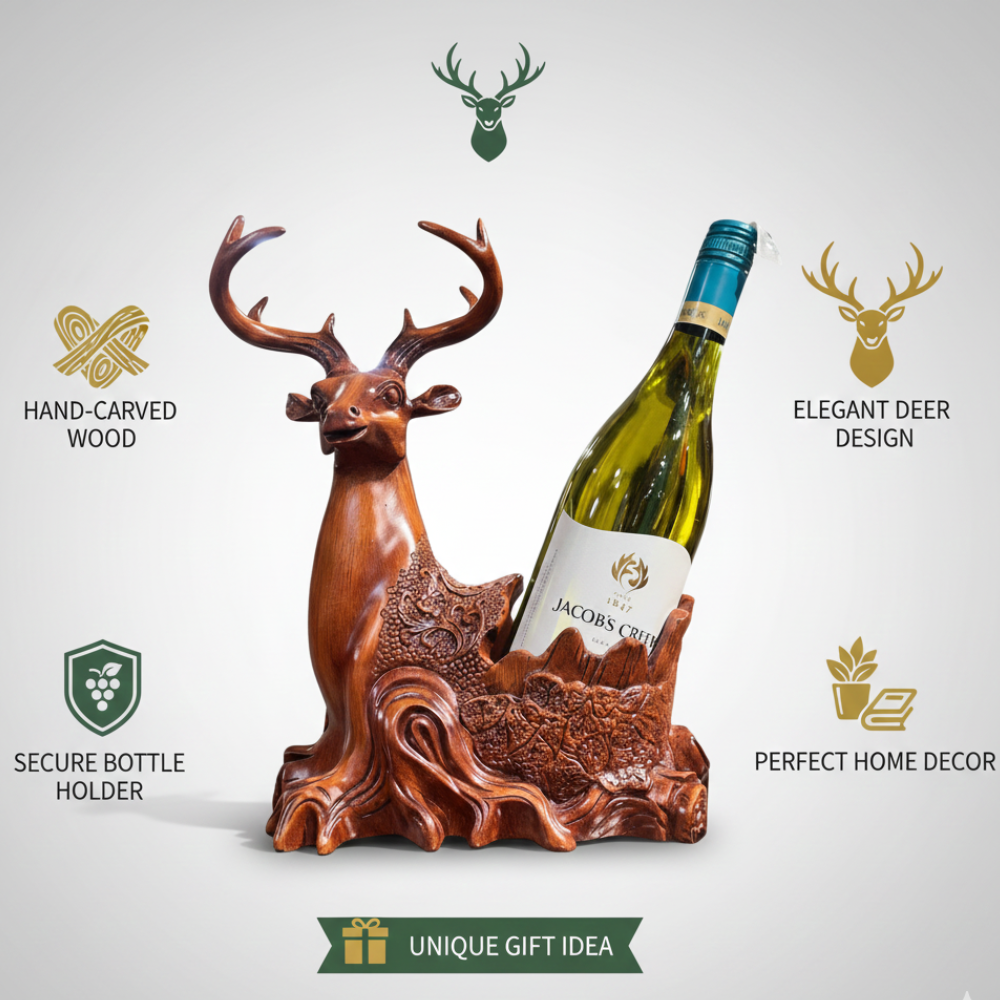 Deer Wine Bottle Holder Showpiece