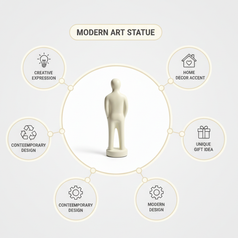 Minimalist Nordic Style Cream Resin Statue