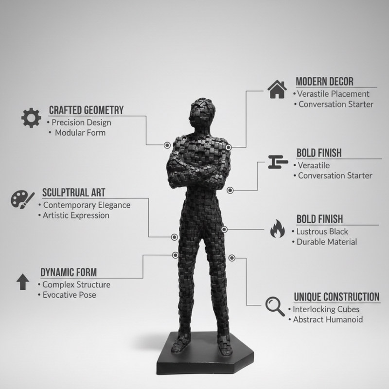 Abstract Black Human Figure Sculpture