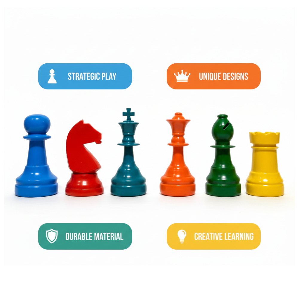 Colorful Chess Pieces Decor Showpiece