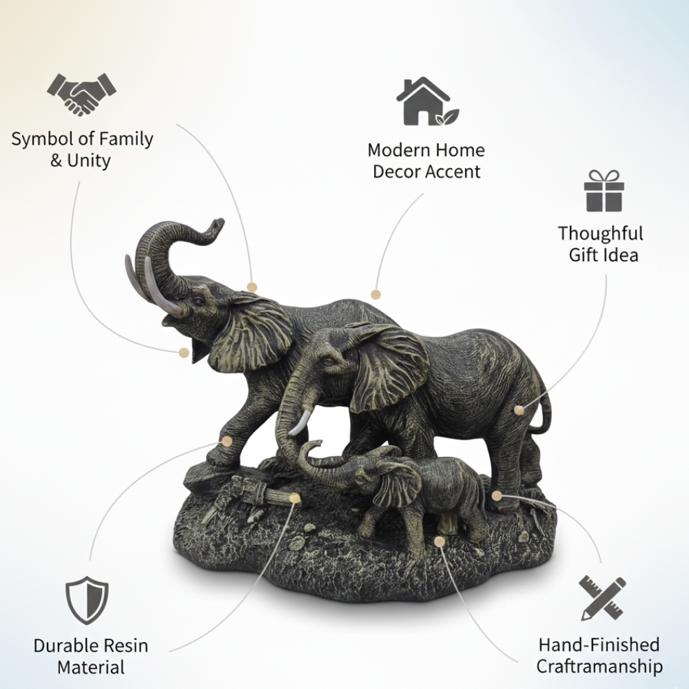Elephant Family Statue