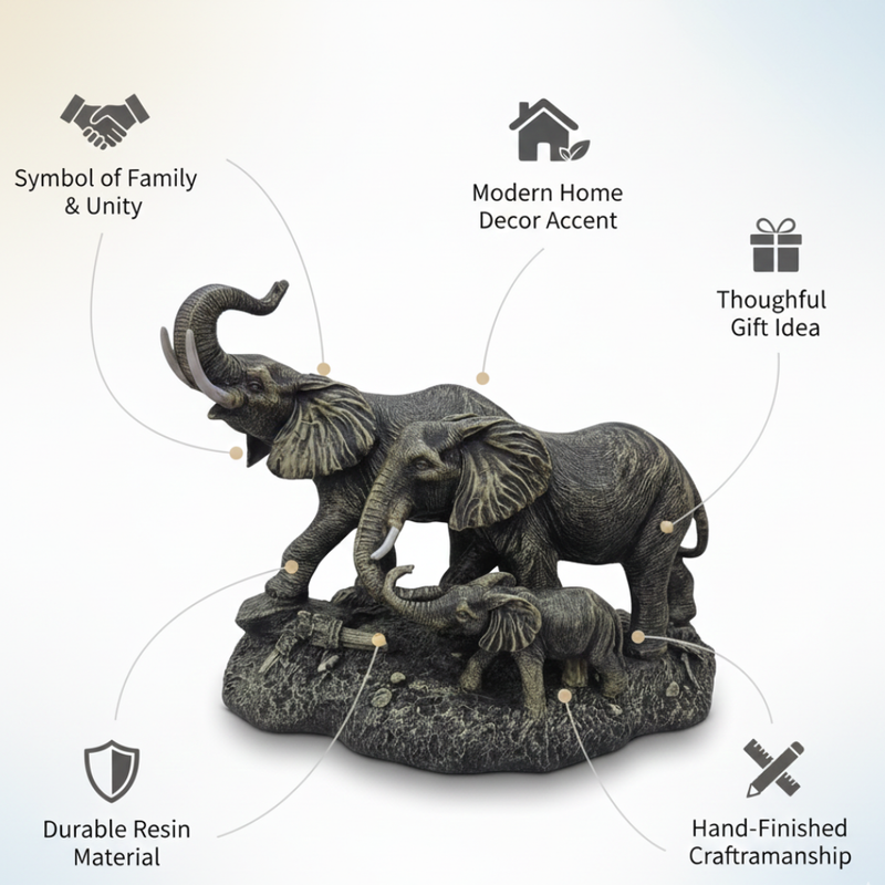 Elephant Family Statue