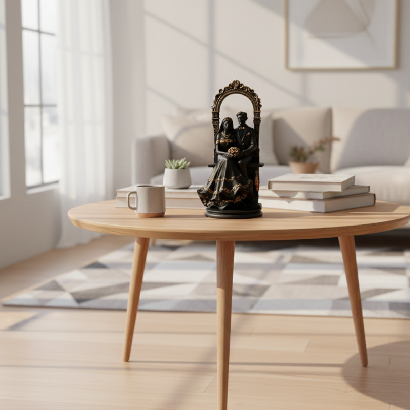 Royal Black & Gold Couple Showpiece