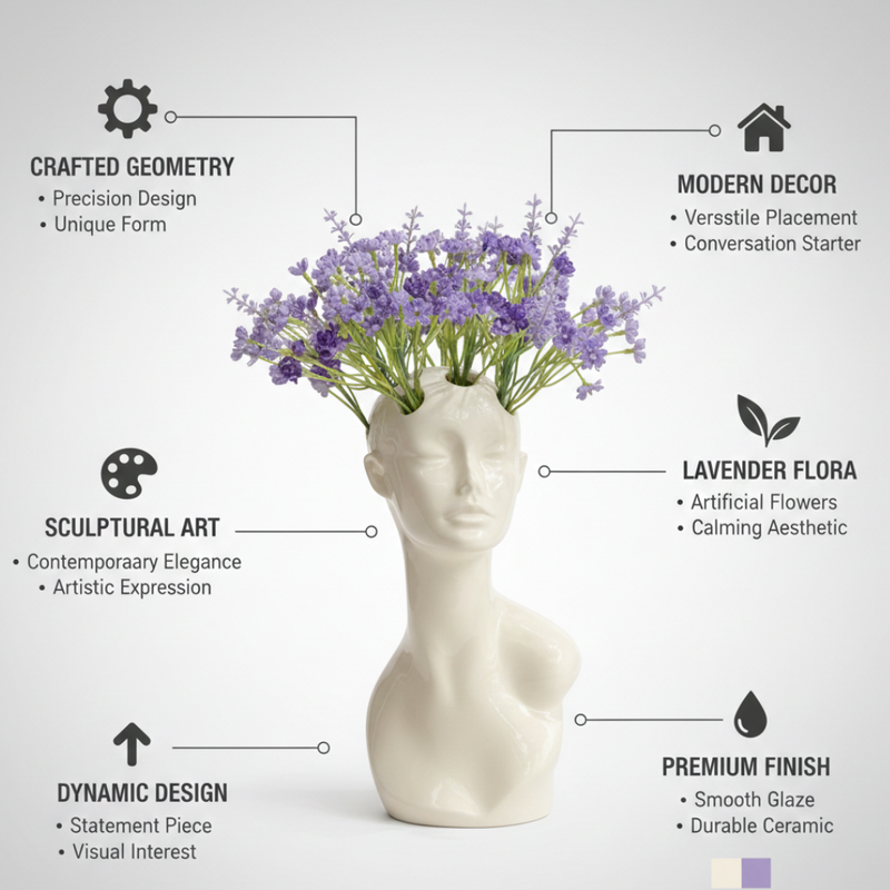 Abstract Face Flower Vase