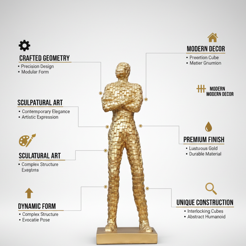 Gold Abstract Human Figure Sculpture