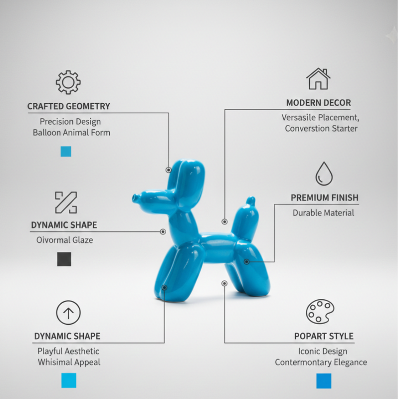 Blue Balloon Dog Sculpture