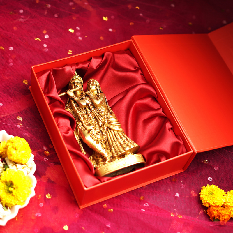 Beautiful Brass Radha Krishna Idol (8.5 Inch) | 1.5kg