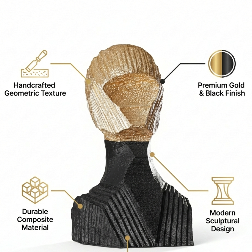 Abstract Dual-Tone Bust Sculpture