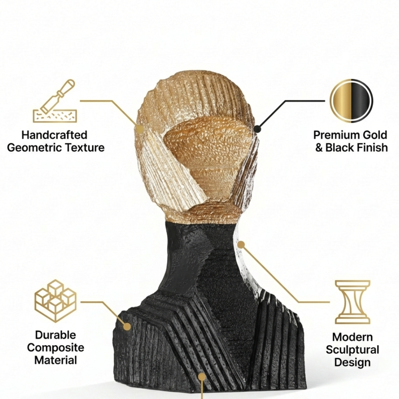 Abstract Dual-Tone Bust Sculpture