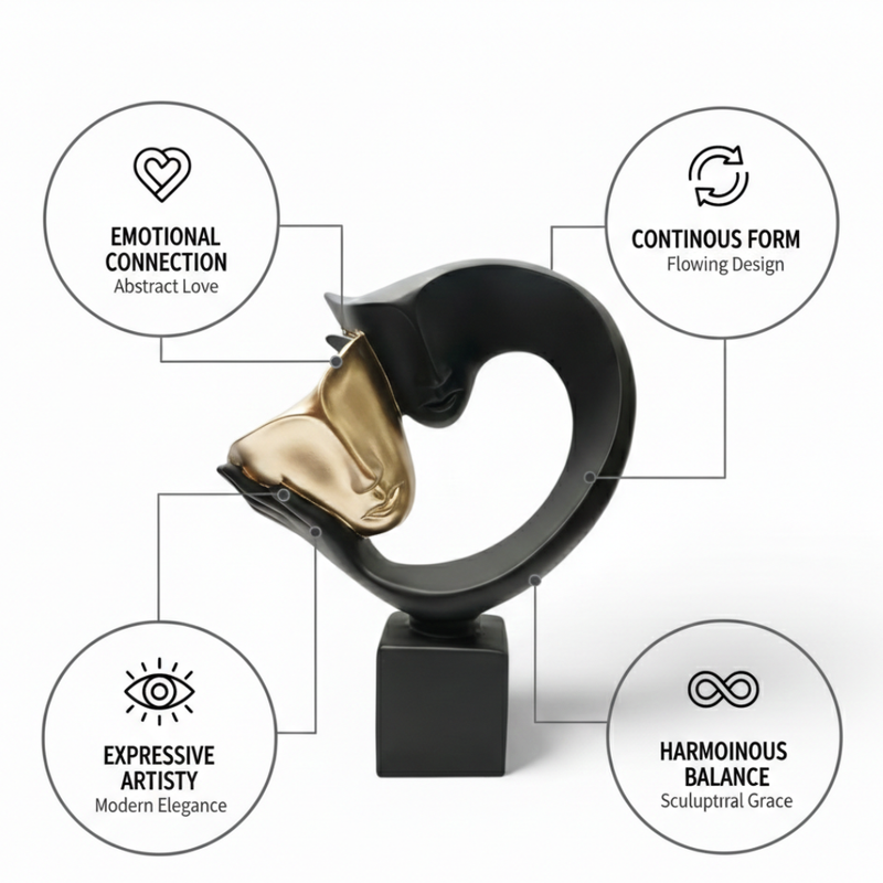 Black Resin Modern Art Showpiece