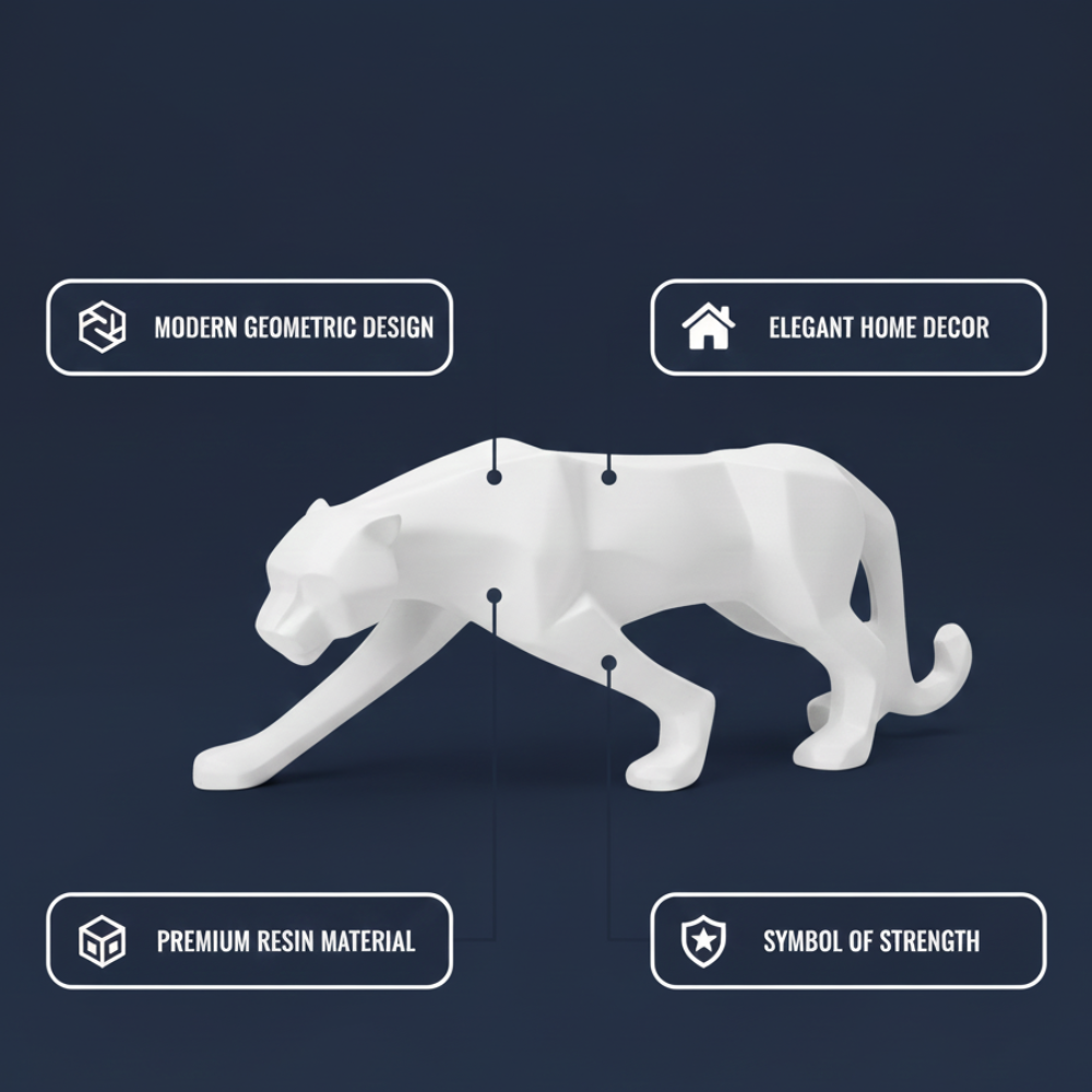 White Panther Decorative Showpiece