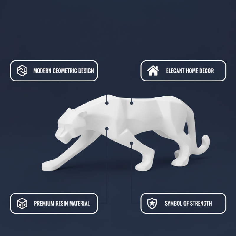 White Panther Decorative Showpiece