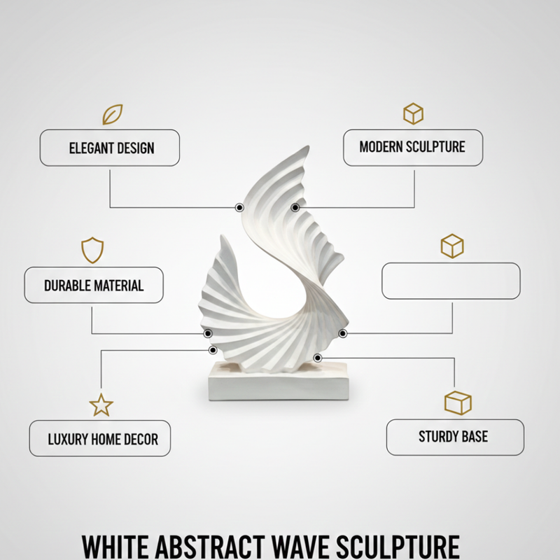 Abstract White Wave Sculpture