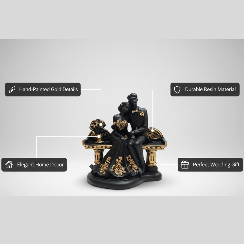 Romantic Couple Sitting Statue