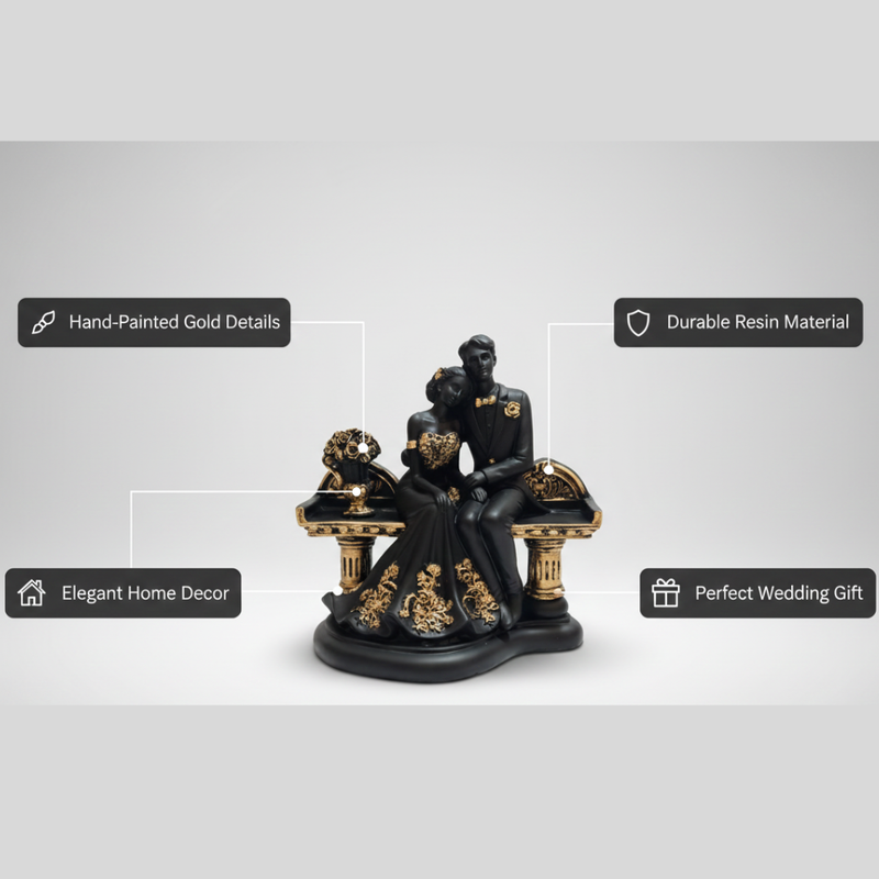 Romantic Couple Sitting Statue