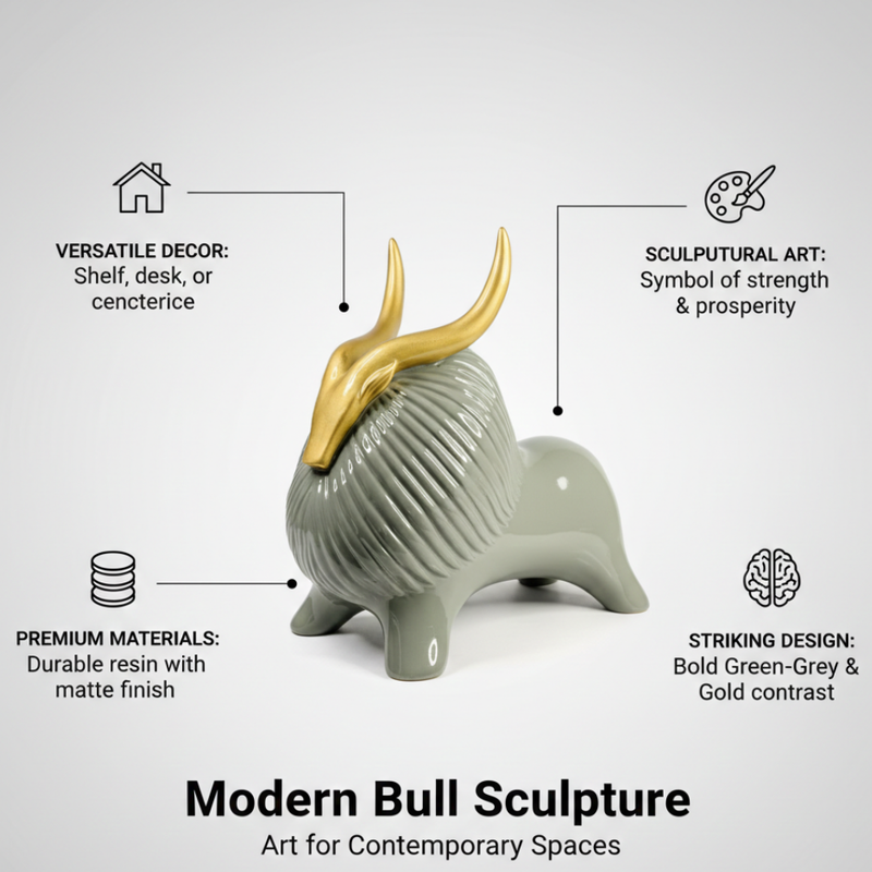 Modern Ceramic Bull Figurine